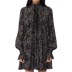 Maje Printed Long Sleeve Mini Dress like new